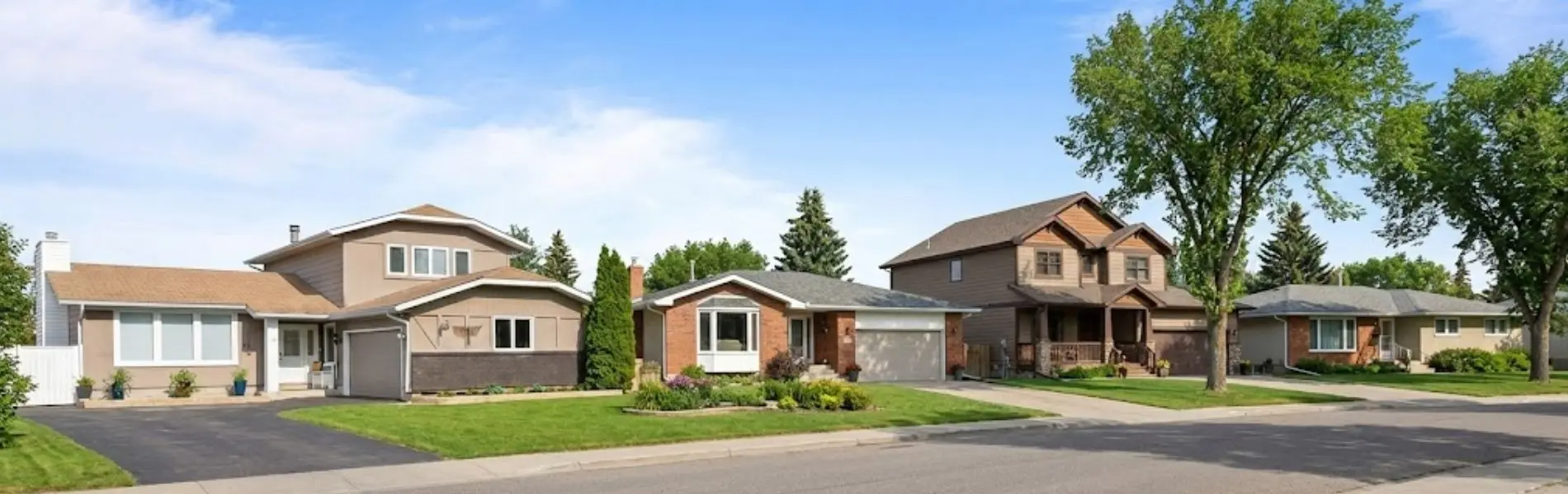 Expansive lots and mature trees in the University Park neighbourhood of East Regina
